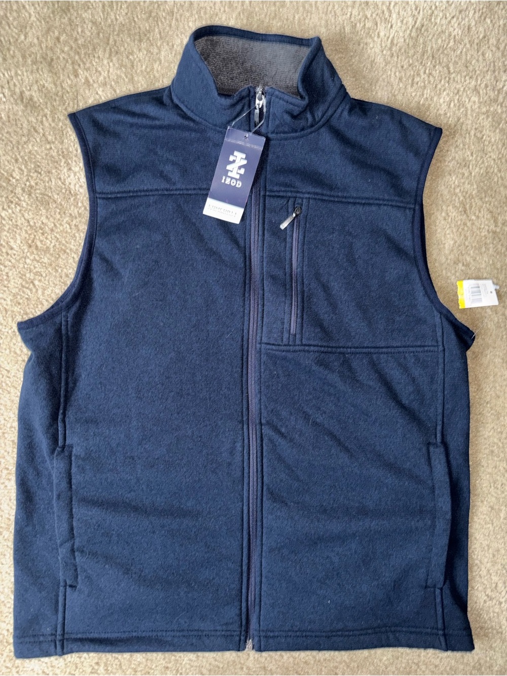 Men’s Izod Navy Fleece Vest - Zip Front Layer